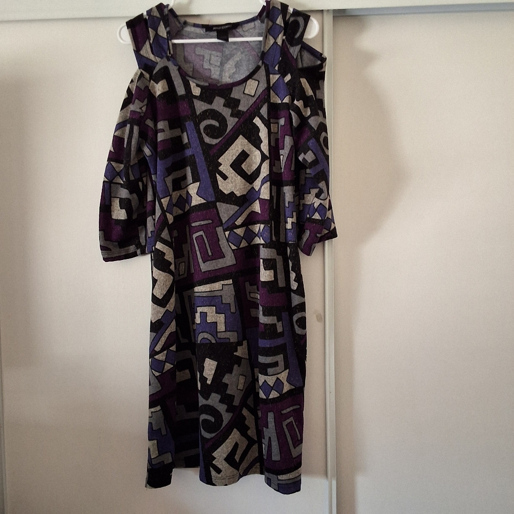 Ashley Stewart Purple Gray and black Dress Plus Size 18 . - Picture 1 of 10